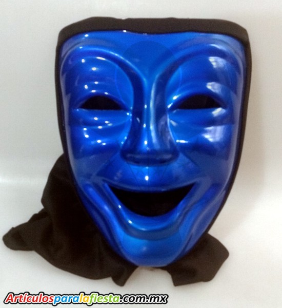 Máscara de Rostro Azul Sonriente