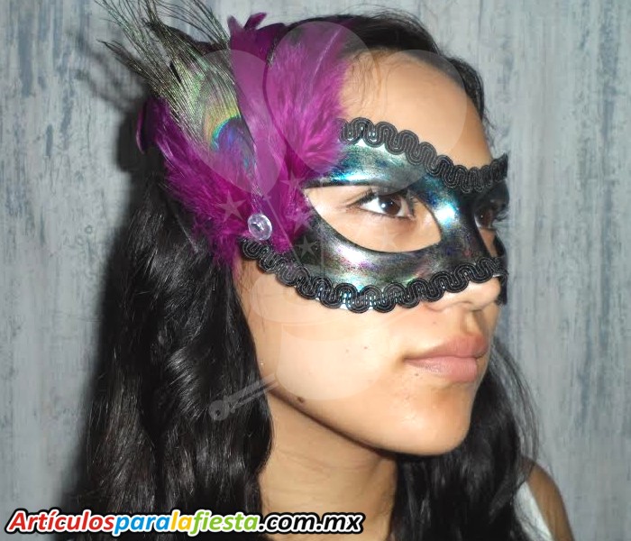 ANTIFAZ COLOR TORNASOL CON PLUMAS 