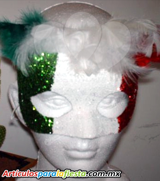 ANTIFAZ TRICOLOR CON DIAMANTINA